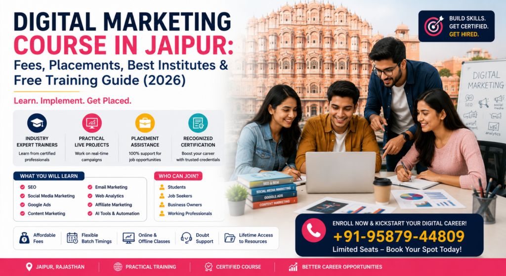 Digital Marketing Course in Jaipur Fees, Placements, Best Institutes & Free Training Guide (2026)
