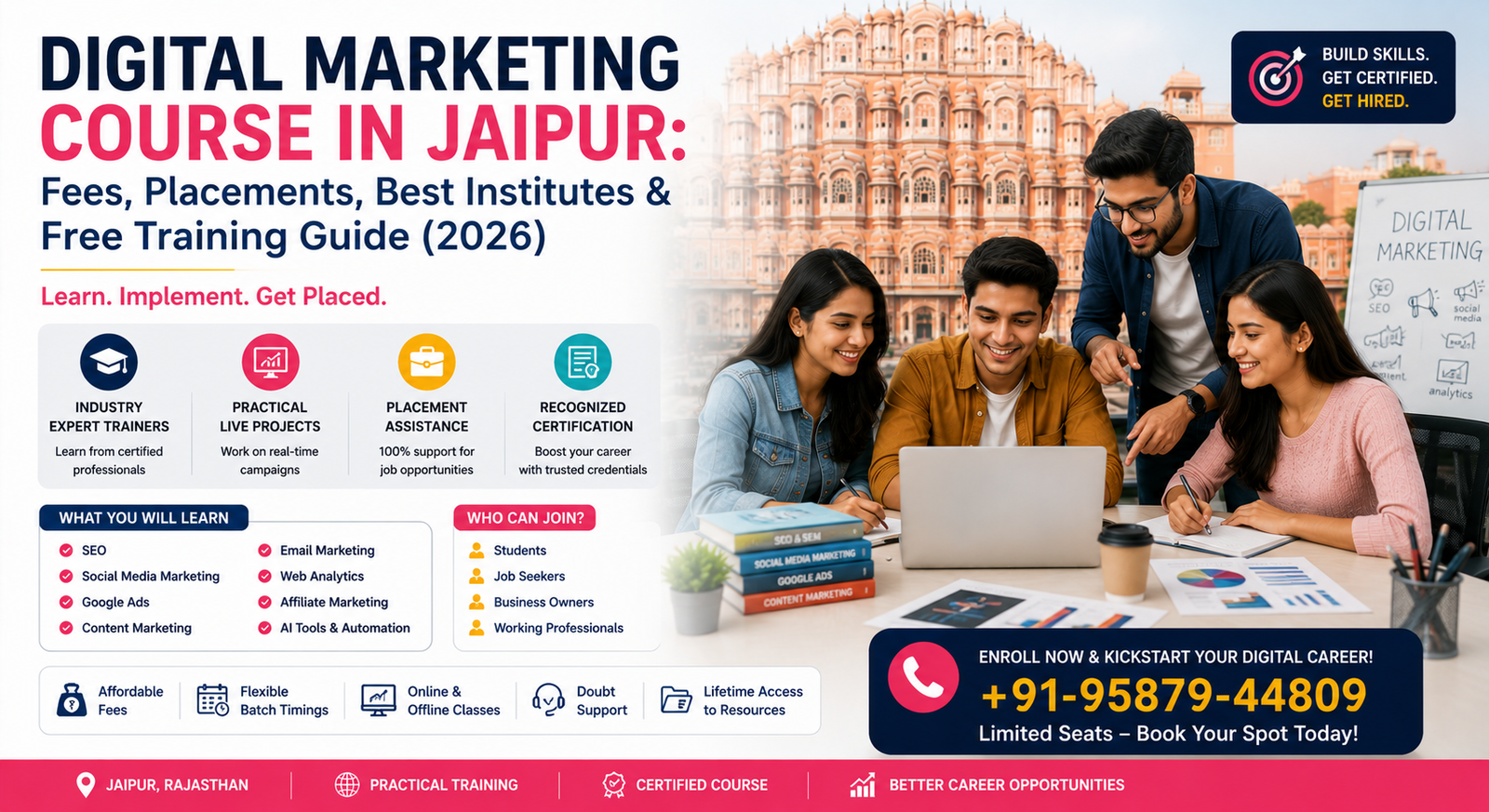 Digital Marketing Course in Jaipur Fees, Placements, Best Institutes & Free Training Guide (2026)